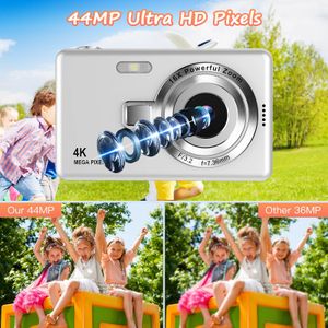 44MP 1080P Digital Camera, Silver – High-Resolution Photography
