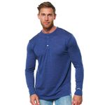 Merino Wool Base Layer Mens - 100% Merino Wool Shirts for Men Thermal Underwear Long Sleeve T-Shirt for Hiking Hunting (X-Large, 170 Grey Blue Henly)