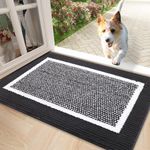 Homaxy Door Mats Indoor, 50 X 80 cm, Non Slip Dirt Trapper Door Mat, Machine Washable Soft Doormats, Super Absorbent Floor Mat, Indoor Mats for Front Back Door, Pets and Dogs (Dark Grey)