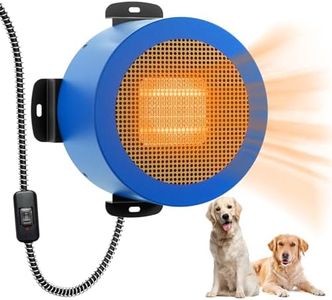 TURBRO Neighborhood Dog House Heater 400W, Wall Mount, 10ft Anti Bite Cord, Waterproof Control, Overheat Protection, Electric Warmer for Hound Kennel Cat Cage Chicken Coop, UL Test Passed, Blue