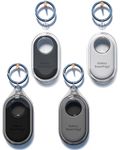 4 Pack Smart Tag 2 Case Compatible with Samsung Galaxy SmartTag2, Soft Full-Body TPU Waterproof Samsung Tag 2 GPS Tracker Holder Case with Keychain, Dog Collar, Luggage (Transparent*2, Black*2)