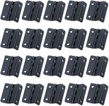 Coshar 20Pcs 3 Fold Retro Hinges 4 Holes Shutter Hinge 1.6" Bend Folding Hinges Small Decorative Hinge Hardware for Cabinet Door Wooden Box Furniture, Black