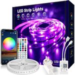 Beaeet LED Strip Light 5m, RGB Music Sync Colour Changing LED Lights for Bedroom, Smart Ambient Lights with Bluetooth App & Remote Control, Flexible Design, Kitchen, Ceiling, Gaming, Home Decoration