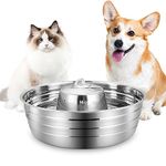 Ofat Home Cat Water Fountain, 128oz/1Gal/3.78L Stainless Steel Pet Water Fountain, Large Water Dispenser for Cat, Dogs, Multiple Pets