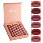 6 Pcs Lipstick Sets for Women, Matt Long Lasting Nude Liquid Lipsticks,Waterproof Non-Stick Cup Make Up Lipgloss Set, Lip Gloss Gift Matte Stay On Lip Sticks 24 Hours