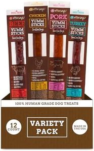 etta says! Yumm Sticks - Real Meat Jerky Dog Jerky Treats - Beef, Chicken, Pork, and Turkey Variety Pack - Human Grade - Made in The USA (12 Count Pack of 1)