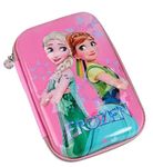 VJMART Premium 3D EVA Hardtop Pencil Boxes for Girls | Frozen Anna Elsa Print | Durable and Stylish Pencil Pouches | Perfect School & Travel Accessories (Pink)