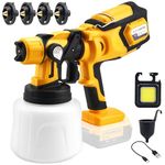 Cordless Paint Sprayer for Dewalt 20V MAX Battery.Paint Spray Gun with Powerful Motor and 4 Copper Nozzle.650w Electric HVIP Sprayer for House Painting,Furniture, Wall, Door.(NOT Battery)