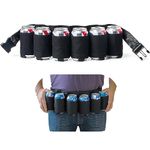 MUCHER Beer Belt Beer Belt Holder Portable Beer Can Belt Holster Beer Waist Bag for 6 Drinks Soda Can Bottles for Party Outdoor Mountaineering Camping Hiking