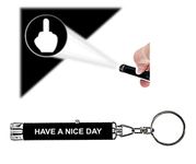 Middle Finger LED Keychain - Shut The Up LED Keychain - Alien LED Keychain, Middle Finger, 5"