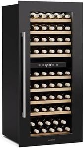 Klarstein Vinsider Duo Wine Fridge - 79 Bottle Capacity, Dual Zone, 5-22°C, Touch Control, LED Lighting, UV Protection, Built-in Wine Cooler