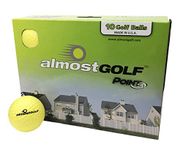 Best practice golf balls on the planet. Perfect for golf training. Solid contact for great feedback. Limited flight for backyard use. Safe for indoors. by AlmostGolf (10 Pack Yellow)