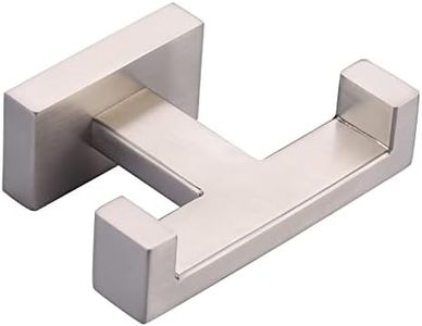 IVIGA Double Bathroom Towel Hook for Wall Mounted - Brushed Nickel Modern Towel Holder - Heavy Duty Coat Robe Hooks for Wall - Stainless Steel Shower Towel Hanger
