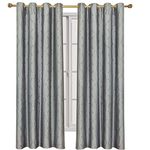 Set of 2 Panels 104"Wx108"L -Royal Tradition - LAGUNA- BLUE - Jacquard Grommet Window Curtain Panels , 52-Inch by 108-Inch each Panel. Package contains set of 2 panels 108" Long.