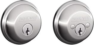 Schlage B62N Single Cylinder Deadbolt, Bright Chrome