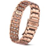 KGP® Strength Magnetic Copper Bracelet for Men,99.99% Solid Pure Copper Bracelet with 3800 Gauss Ultra Strength Magnets,Adjustable Magnetic Therapy Copper Jewelry with Gift Box