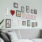 RANDOM Photo Frame For Wall Set of 11 3D Collage photo frames with I LOVE MY FAMILY Plaque For Home Decoration, Wall Decor (8"X10"=6pcs,6"x8"=5pcs)