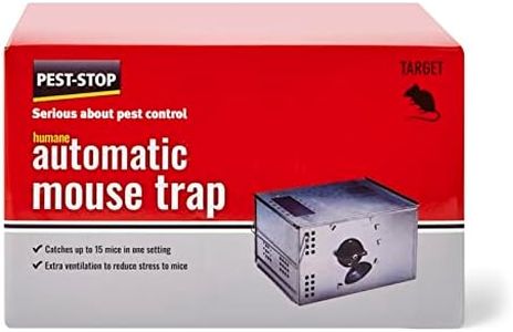 Pest-Stop Automatic Mouse Trap - Traps for Indoors and Outdoors - Durable Reusable Traps - Mouse Traps for Home, Office, Garden, Industry - Rust Resistant - 15 Mice At One Setting