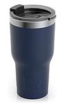 RTIC 20 oz Insulated Tumbler Stainless Steel Coffee Travel Mug with Lid, Spill Proof, Hot Beverage and Cold, Portable Thermal Cup for Car, Camping, Navy