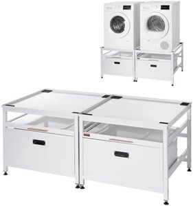 VEVOR Laundry Pedestal, 22.6 in Height, 29 x 29 in Washer and Dryer Pedestals with Pull-out Tray and Storage Space, 800 lbs Load Capacity, Non-Slip Feet Washing Machine Stand Universal, White, 2 Pack