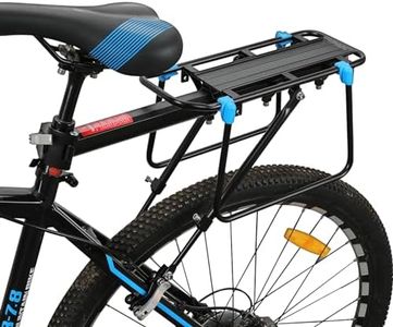 Mimoke Portaequipajes de bicicleta ajustable de aleación de aluminio con reflector para bicicleta de 24 a 29 pulgadas, cierre rápido y montaje, carga máxima de 50 kg
