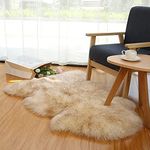 Real Sheepskin Rug Fluffy Sheepskin Throw Genuine Sheepskin Rug Sheepskin Seat Covers for Chairs Recliner Sofa (70X100cm)