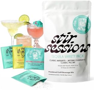Stir Sessions Tequila Variety Pack - 12 Packets | Margarita Mix Flavors & Paloma Mix | Cocktail Mixers for Alcoholic Drinks | Made with Real Fruit | Low-Sugar Mocktail Mixers | Made in The USA