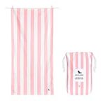 Dock & Bay Beach Towel - Quick Dry, Sand Free - Compact, Lightweight - 100% Recycled - Includes Bag - Cabana Light - Malibu Pink - Large (160x90cm, 63x35)