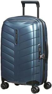 Samsonite Attrix - Spinner S, Bagages à Main Extensibles, 55 cm, 38/44 L, Bleu en Acier