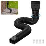 Rain Gutter Downspout Extension Flexible Down Spout Extender, Black Drain Downspout Extender, Gutter Connector Rainwater Drainage, Extendable from 19.7 to 58 Inch, 1 Pack