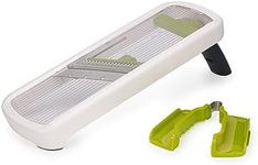 Joseph Joseph Multi-Grip Kitchen Mandoline, Adjustable Fruit and Vegetable Slicer, 3-Slice & 2-Julienne Thickness, with Precision Food Grip, White