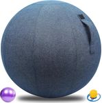 Sitting Ball Chair for Home, Office and Desk, Exercise Ball Chair for Balance Training, Stability, Yoga and Pilates, Ergonomic Posture Exercise Ball Chair with Attractive Cover, Handle, Pump and Ball