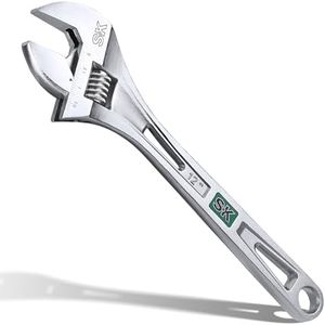 SK 12-Inch Adjustable Wrench, 1-1/2" Jaw Capacity, Cr-V Steel, SAE&Metric Scales