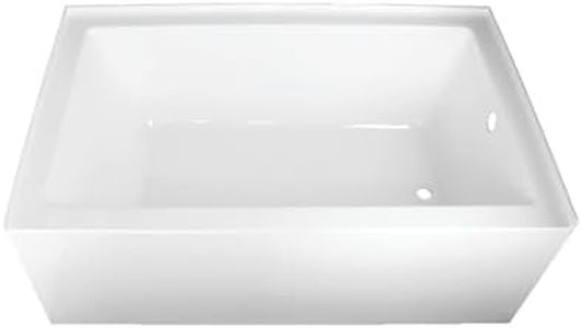 Kingston Brass VTAP603622R Aqua Eden 60-Inch Acrylic Alcove Tub with Right Hand Drain Hole, 60 inch (L) x 36 inch (W) x 21-5/8 (D), White