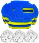 AquaMiracle Replacement Filter Media for Pond Filter Fountain Kit, Including 2 x Coarse Sponge, 2 x Fine Sponge & 3 x Ceramic Rings, for Models MF1500/2000/3000 & HJF1500/2000/3000PF