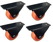 Impoda 4 x Small Fix Wheel Castor / 80kg Load Capicity (Black-Orange)