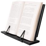 H&S Recipe Book Stand - Adjustable Text or Recipe Book Holder - Book Stands for Display or Desk - Metal Cookbook Rest - Bound Document Holder - Space-Saving Design with 7 Angles