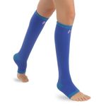 Flamingo Premium Below Knee Stockings, Blue, Size L, 1 Pair for Support & Pain Relief