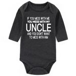 BESDEAR i love my uncle baby clothes Outfits uncle baby announcement Girl Boy Funny Baby Bodysuits Gifts, Long Uncle Grey, 0-3 Months