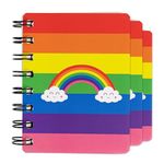 Toyseum 12 x Mini Rainbow Notebooks for Girls Party Bags, Small A7 Pocket Size Kids Notebook, Cute Stationery Gifts for Girls Rainbow Party Bag Fillers, Notepads for Kids of Any Age, Set of 12