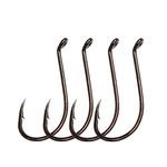 100pcs Octopus Beak Offset Fishing Hooks Froged Sport Circle Hooks Sharp High Carbon Steel Fishing Hook-6 Sizes