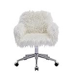 HomVent Fluffy Desk Chair Pink Faux