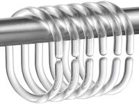 Jomeech C Shaped Plastic Shower Curtain Rings, Shower Curtain Hooks Rust Proof, Pack of 24