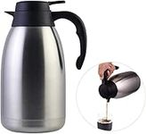 Stainless Steel Thermal Coffee Carafe Double Walled Vacuum Tea Carafe 2 Liter Insulated Coffee Thermos, Water & Beverage Dispenser Premium Grade Thermal Pitcher with Lid…