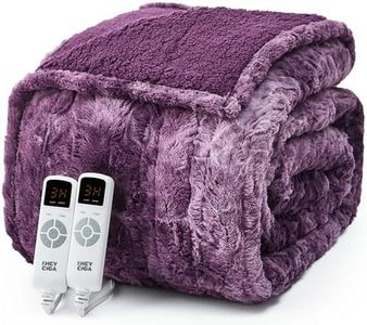 EHEYCIGA Electric Heated King Blanket, 9 Heat & 10H Auto-Off, Purple