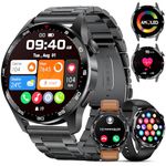 FOXBOX Smart Watch for Men Answer/Make Calls, 1.43" AMOLED Smartwatch for Android iOS 400mAh Fitness Tracker 113+ Sport Modes IP68 Waterproof Calories Mood Heart Rate Sleep Monitor Pedometer 2024