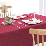 CASANEST Washable Jute Table 6-8 Seater Cover Pack of 1 Heat Resistant Table Cover for Kitchen Table/Dining Table Wedding Party, 54 x 90 Inches (Maroon) 12