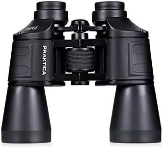 Praktica Falcon 10x50mm Porro Prism Field Black Binoculars - Fully Coated Lenses, Sturdy Construction, Aluminium Chassis, Sharp Clear Image, Bird Watching, Sailing, Hiking, Sightseeing, Astronomy