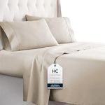 HC Collection Hotel Luxury Bed Sheets Set-SALE TODAY ONLY! #1 Rated On Amazon- Softest Bedding 1800 Series Platinum Collection-Deep Pocket, Wrinkle & Fade Resistant(Queen,Cream)