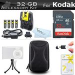 32GB Accessory Kit For Kodak PIXPRO FZ43 FZ41, EasyShare C1530 Digital Camera Includes 32GB High Speed SD Memory card + 4AA High Capacity Rechargeable NIMH Batteries And Rapid Charger + Case + More